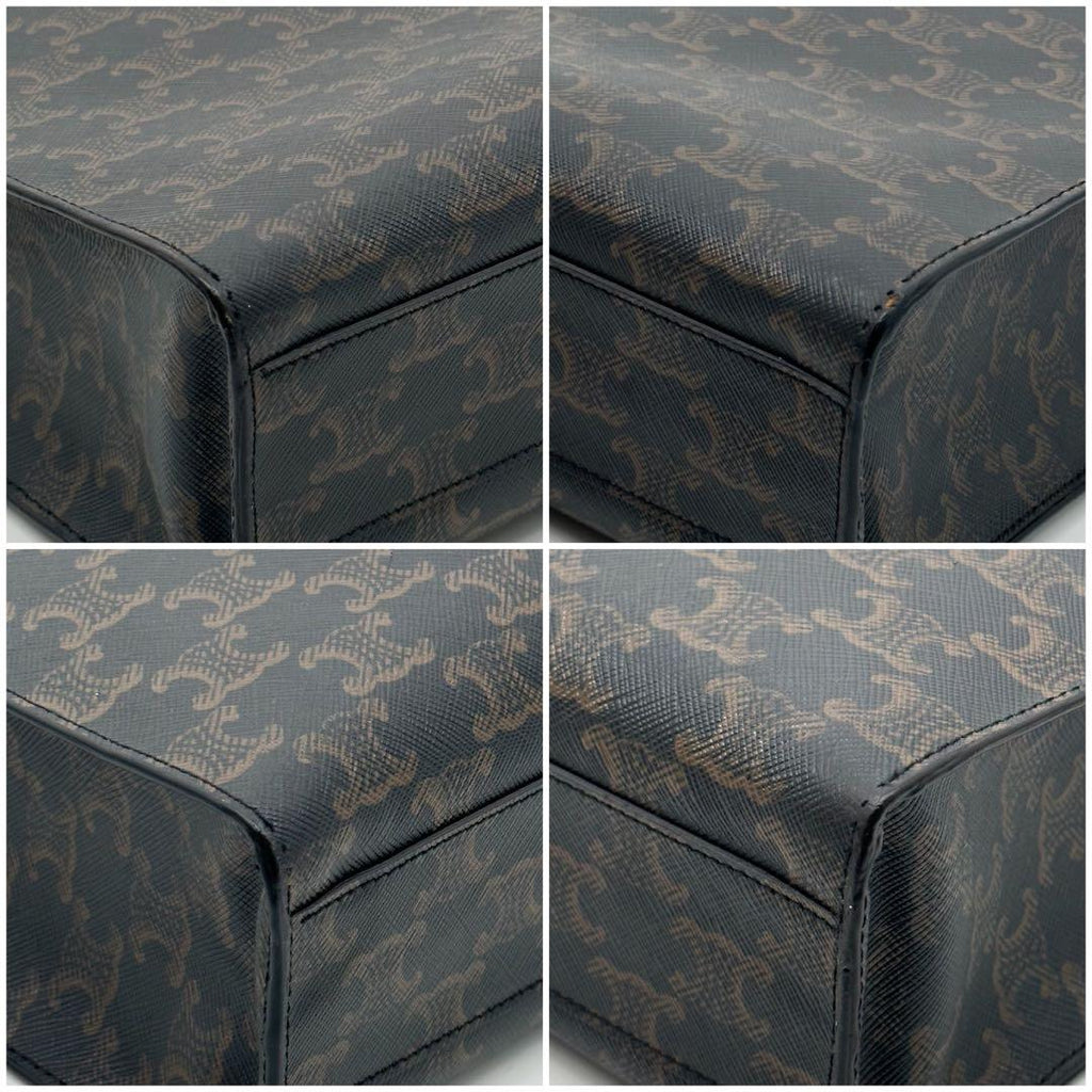 Celine Vertical Cabas Tote Triomphe Logo Macadam Leather — view 8