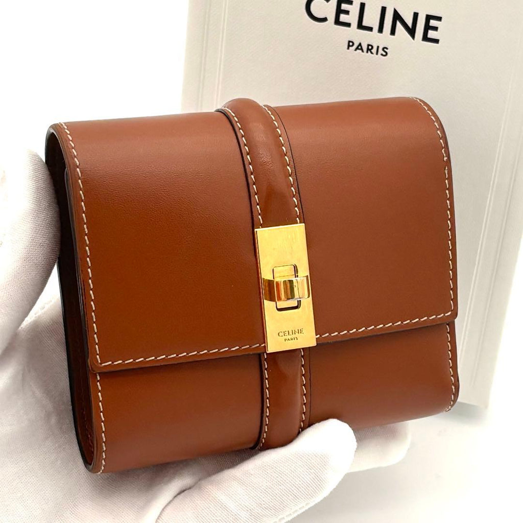 Celine Trifold Wallet 16 Seeds Small Brown