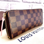 Louis Vuitton Damier Ebene Clemence Rosevalerine Zippy Wallet