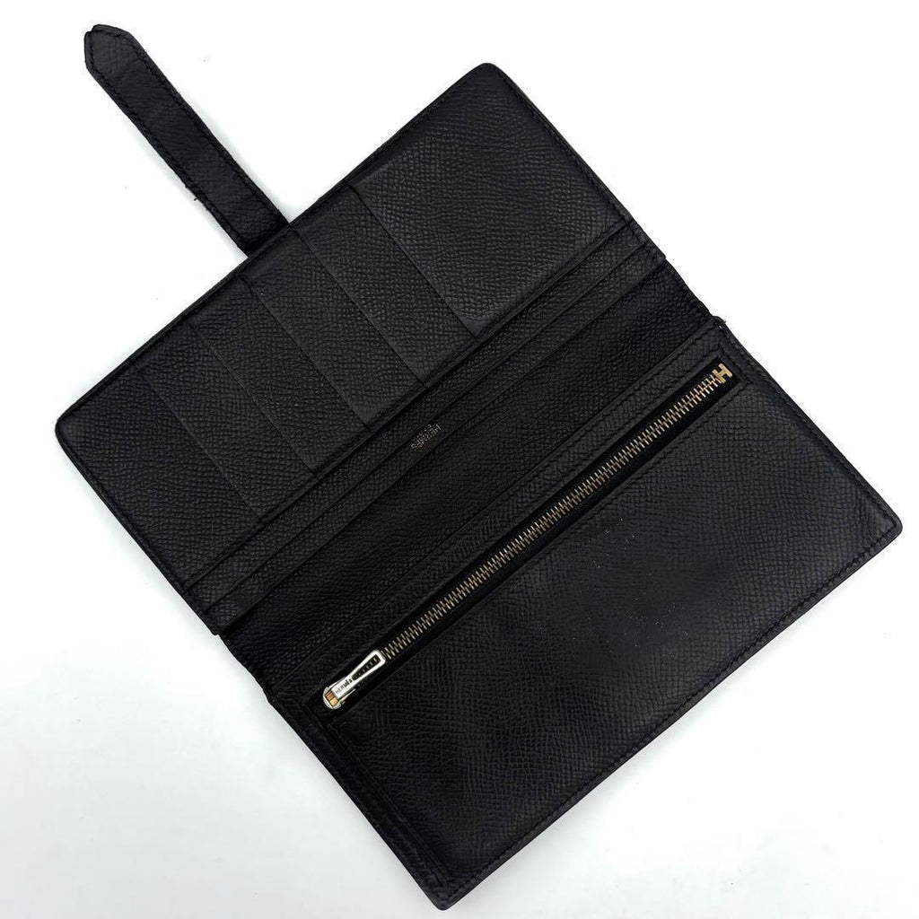 Hermes Bearn Souffle Bifold Wallet Epsom Black Gold — view 3