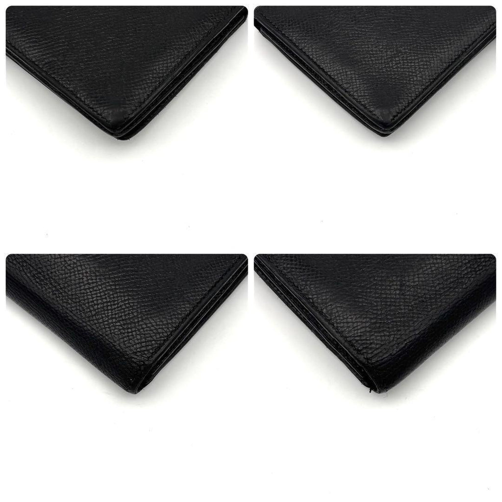 Hermes Bearn Souffle Bifold Wallet Epsom Black Gold — view 6