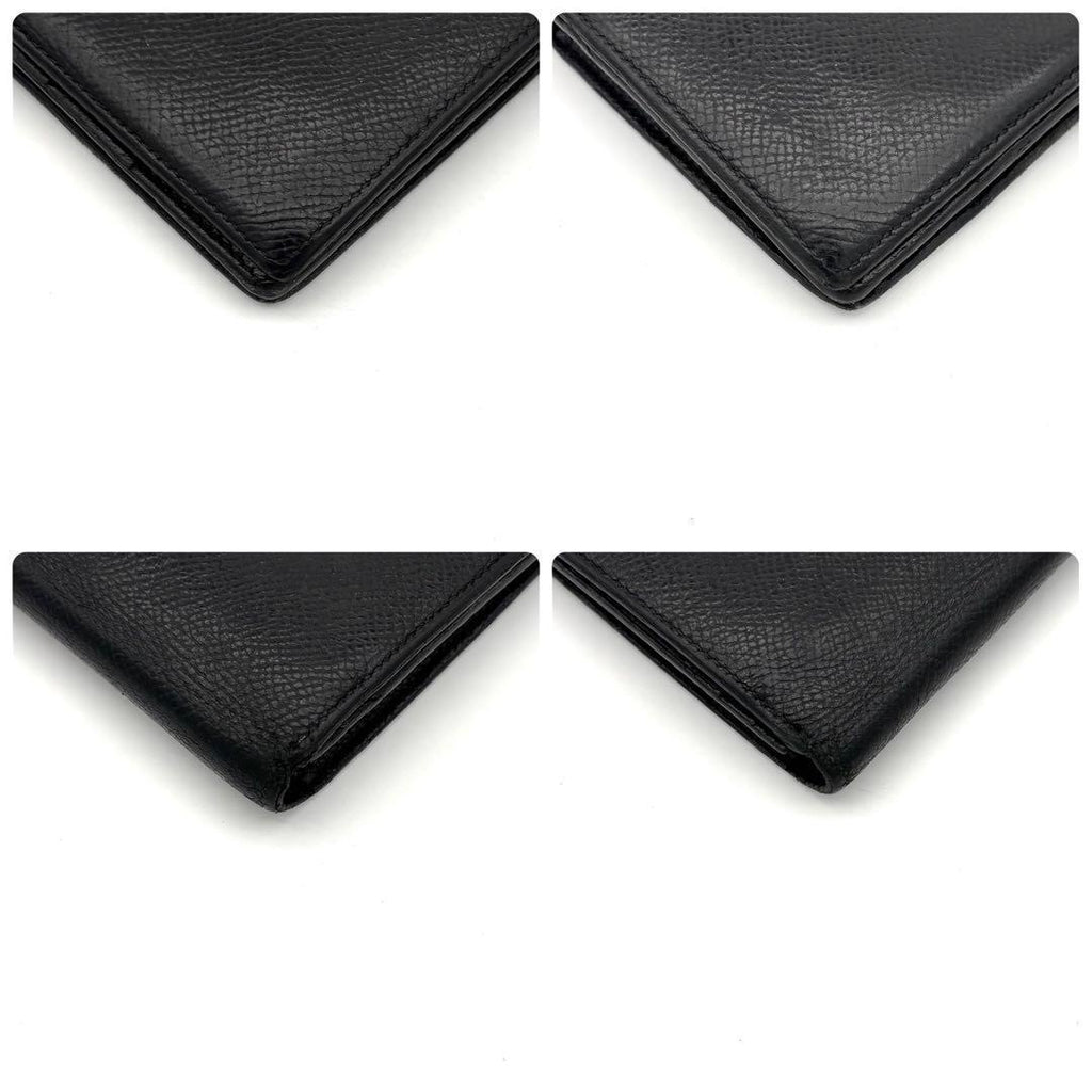 Hermes Bearn Souffle Bifold Wallet Epsom Black Gold — view 7