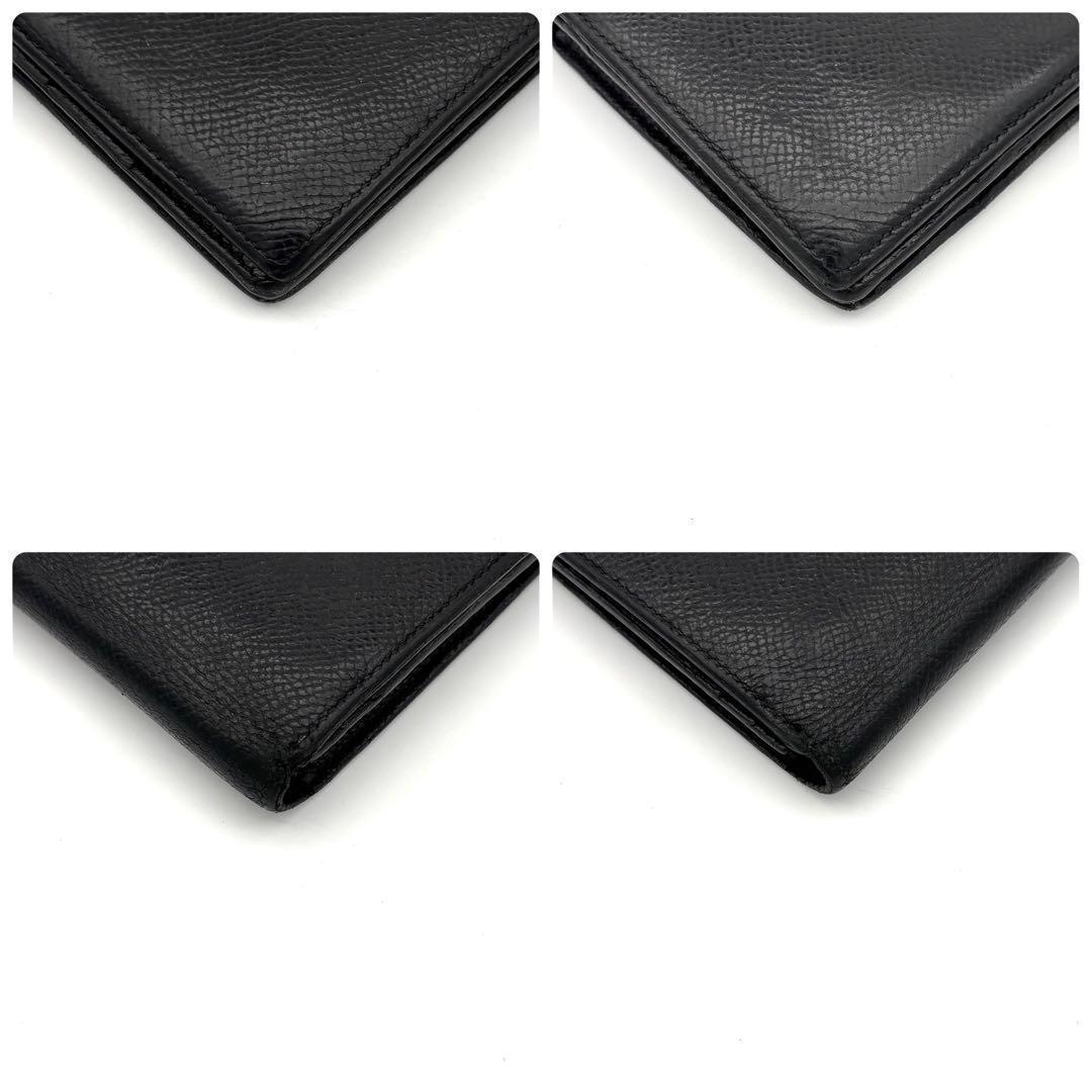 Hermes Bearn Souffle Bifold Wallet Epsom Black Gold — view 7