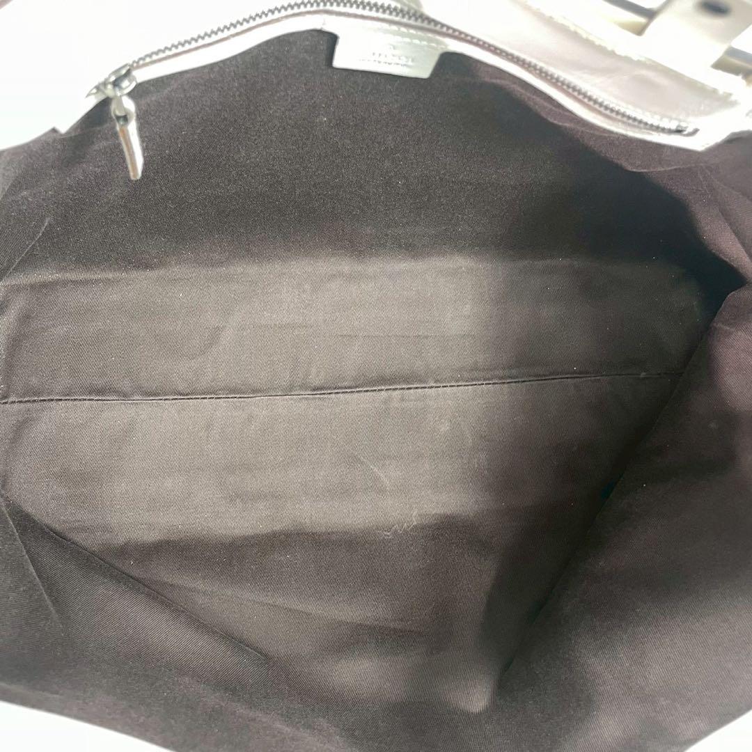 Gucci GG Tote White Canvas Leather Logo — view 4