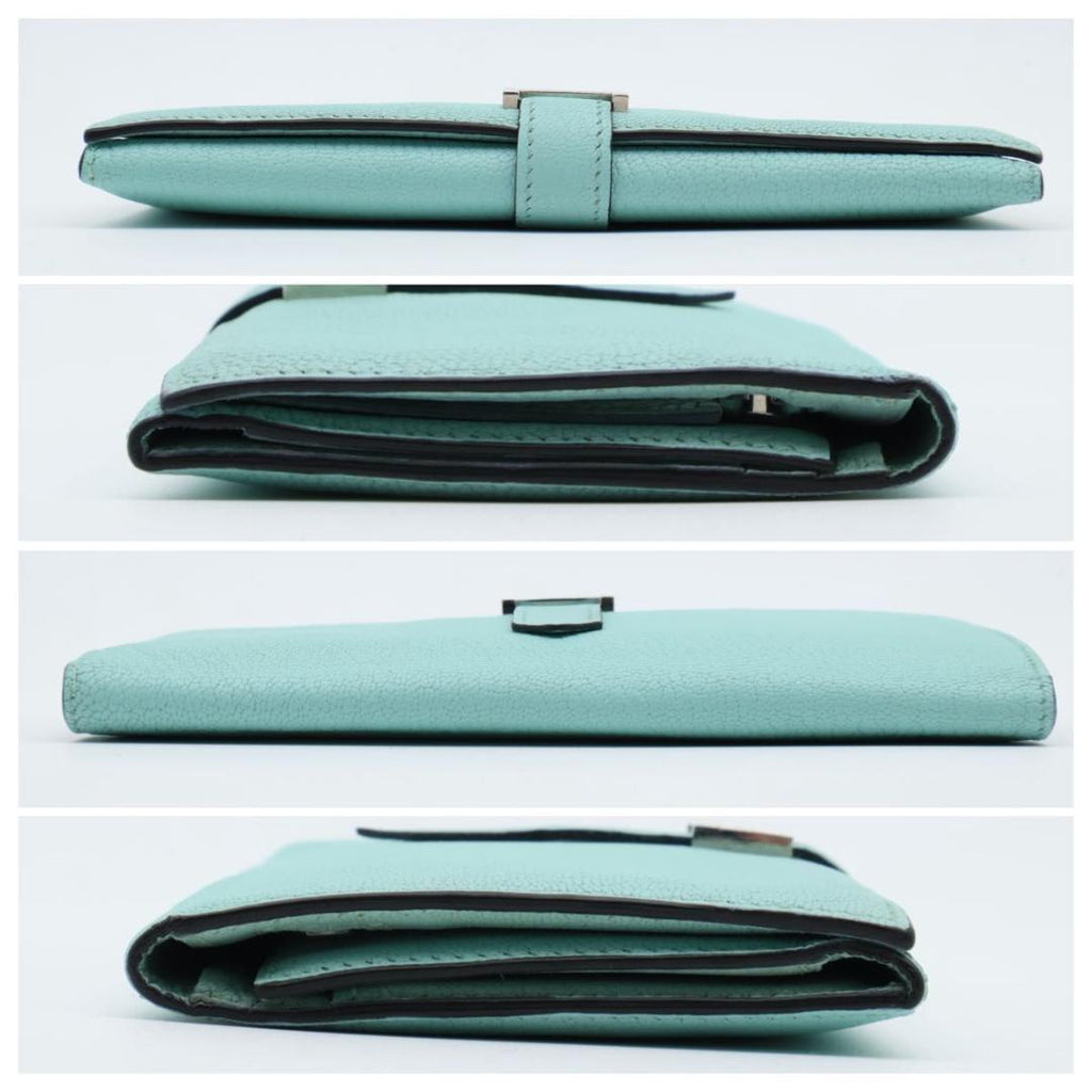 Hermes Bearn Dupri Wallet Mint Chevre — view 9