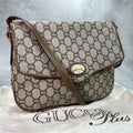 Gucci GG Shoulder Bag Brown Beige Leather Logo