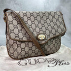 Gucci GG Shoulder Bag Brown Beige Leather Logo