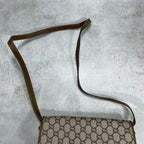 Gucci GG Shoulder Bag Brown Beige Leather Logo — view 6