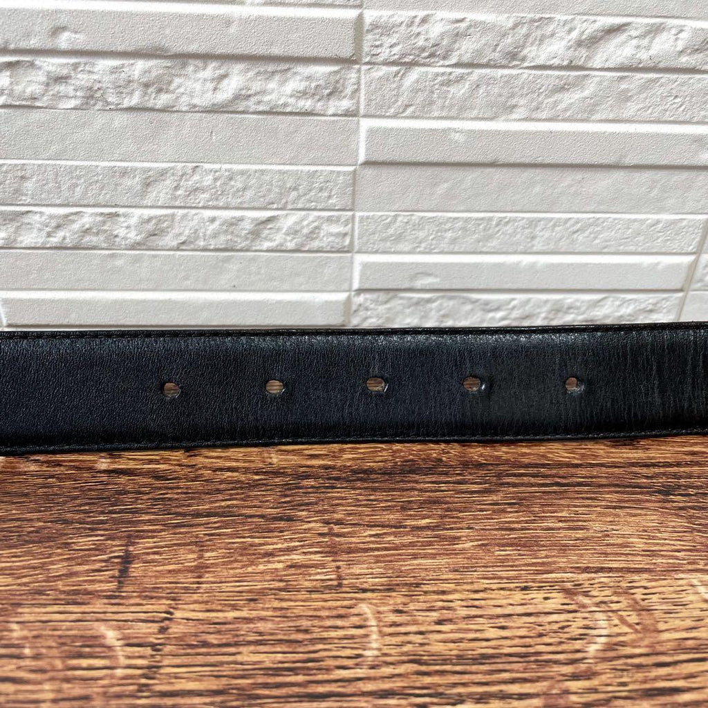 Celine Leather Triomphe Buckle Gold Belt Black Brown — view 4