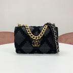 Chanel 19 Calfskin Shoulder Bag Chain Wallet