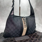 Gucci GG Sherry Line Shoulder Bag Black Jackie