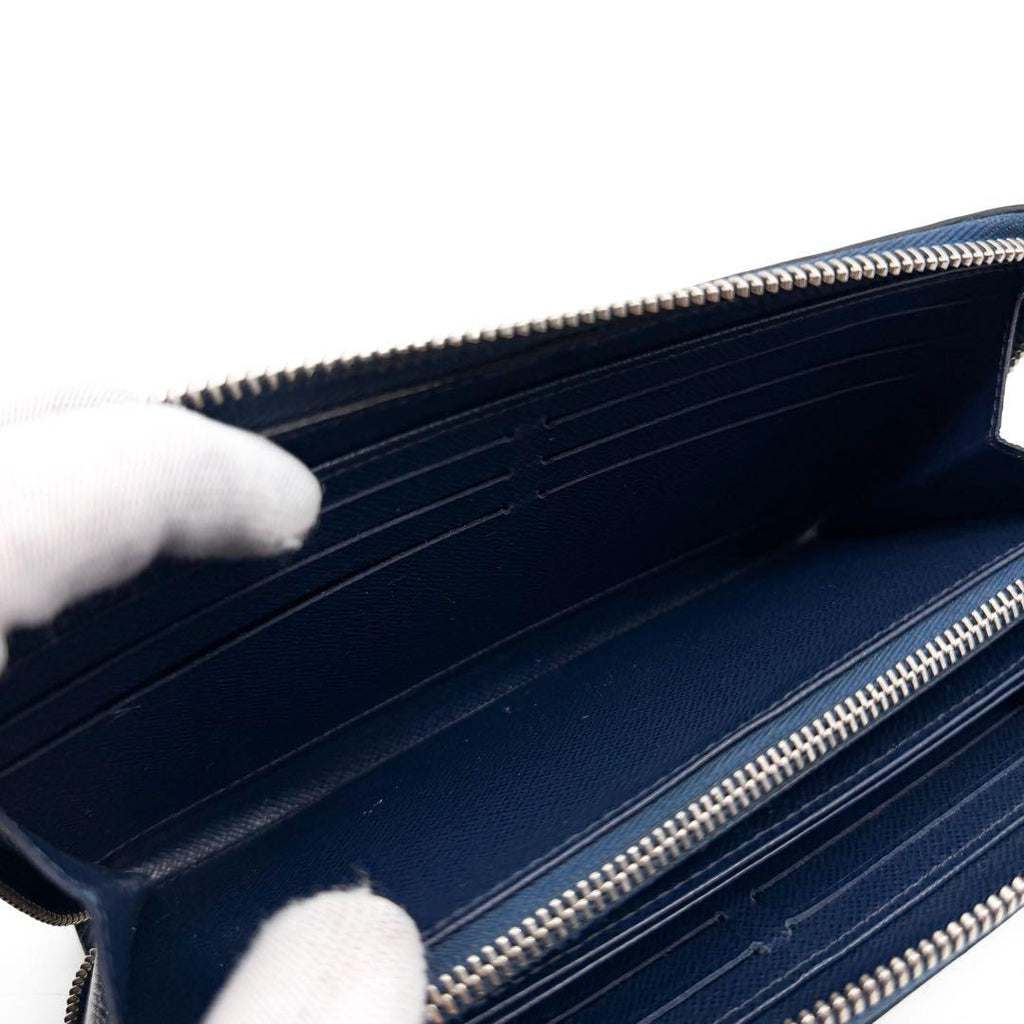 Louis Vuitton Zippy Wallet Epi Navy Round — view 7