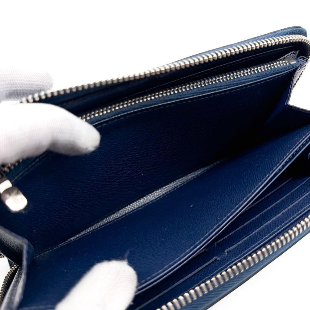 Louis Vuitton Zippy Wallet Epi Navy Round — view 8