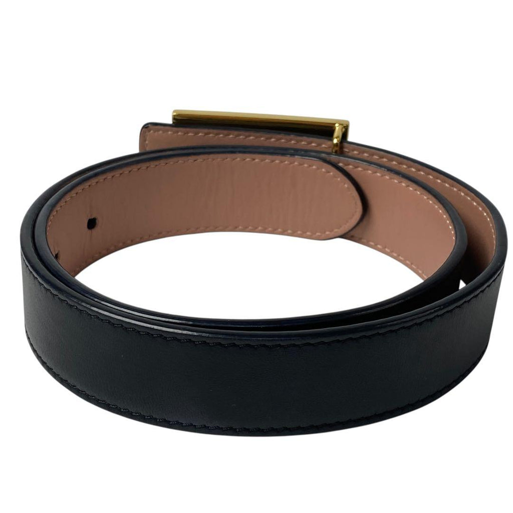 Fendi FF Leather Belt Buckle Black — view 3