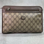 Gucci GG Clutch Brown Leather Logo Second — view 2
