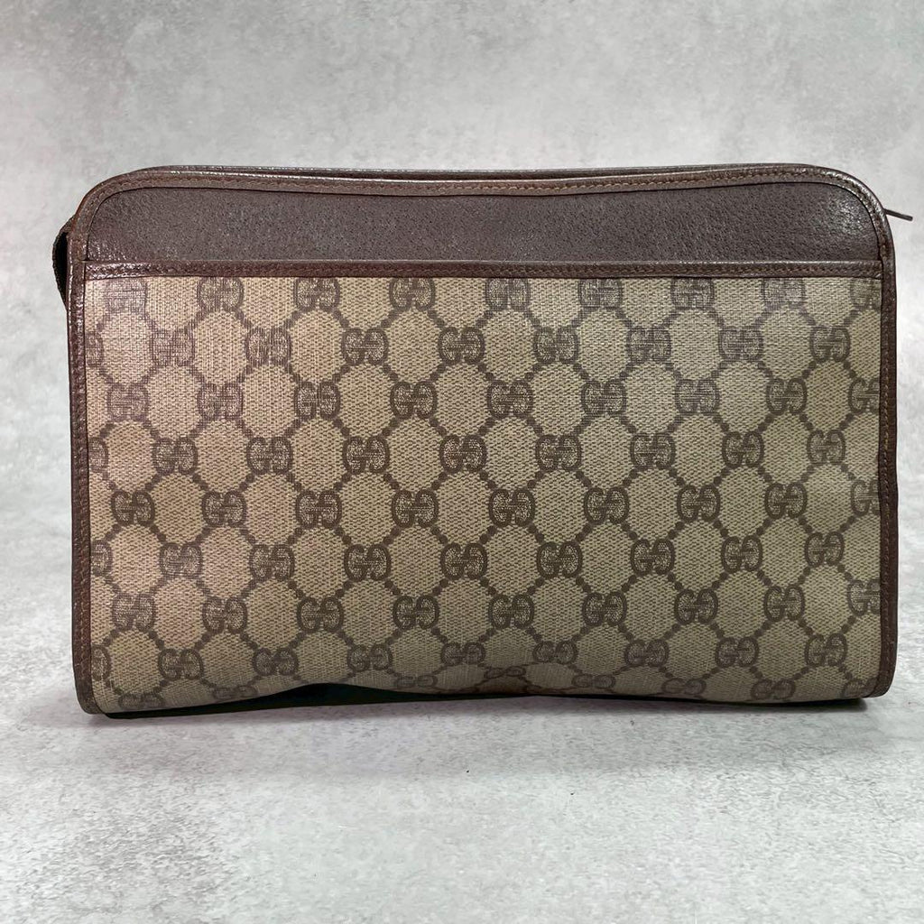 Gucci GG Clutch Brown Leather Logo Second — view 3