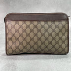 Gucci GG Clutch Brown Leather Logo Second — view 3