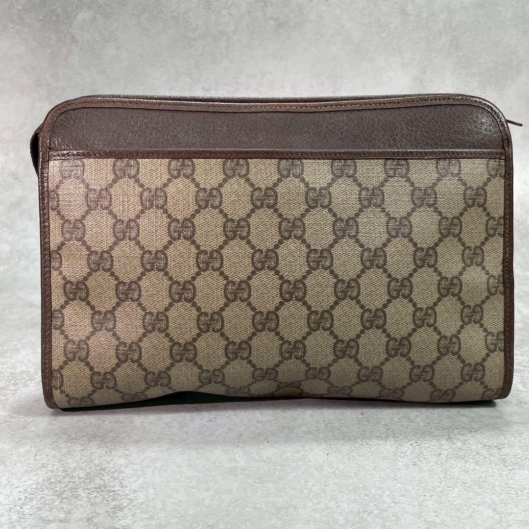 Gucci GG Clutch Brown Leather Logo Second — view 3