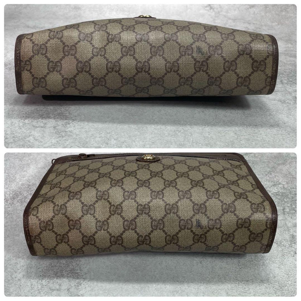 Gucci GG Clutch Brown Leather Logo Second — view 8