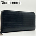 Dior Homme Zip Around Wallet Leather Logo CD