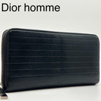 Dior Homme Zip Around Wallet Leather Logo CD