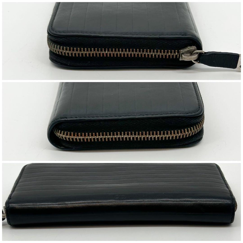 Dior Homme Zip Around Wallet Leather Logo CD — view 4