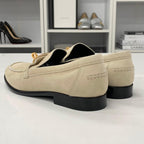 Hermes D'estaing Suede Kelly Hardware Loafers Beige — view 5