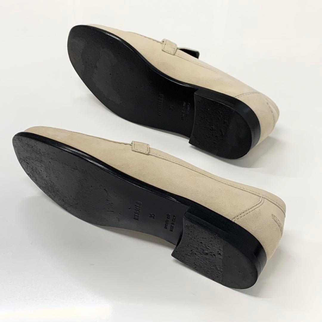 Hermes D'estaing Suede Kelly Hardware Loafers Beige — view 7