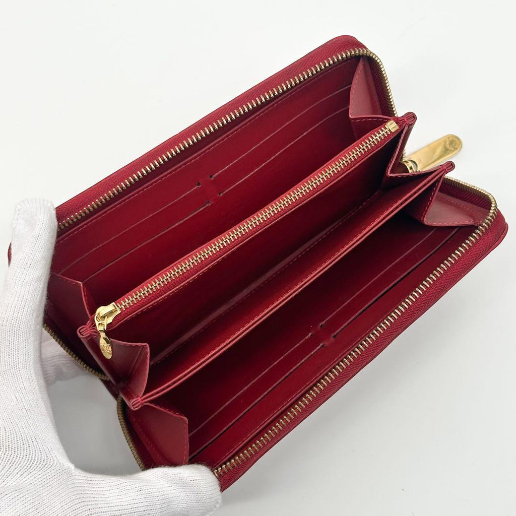 Louis Vuitton Zippy Wallet Vernis Monogram Red Round — view 7