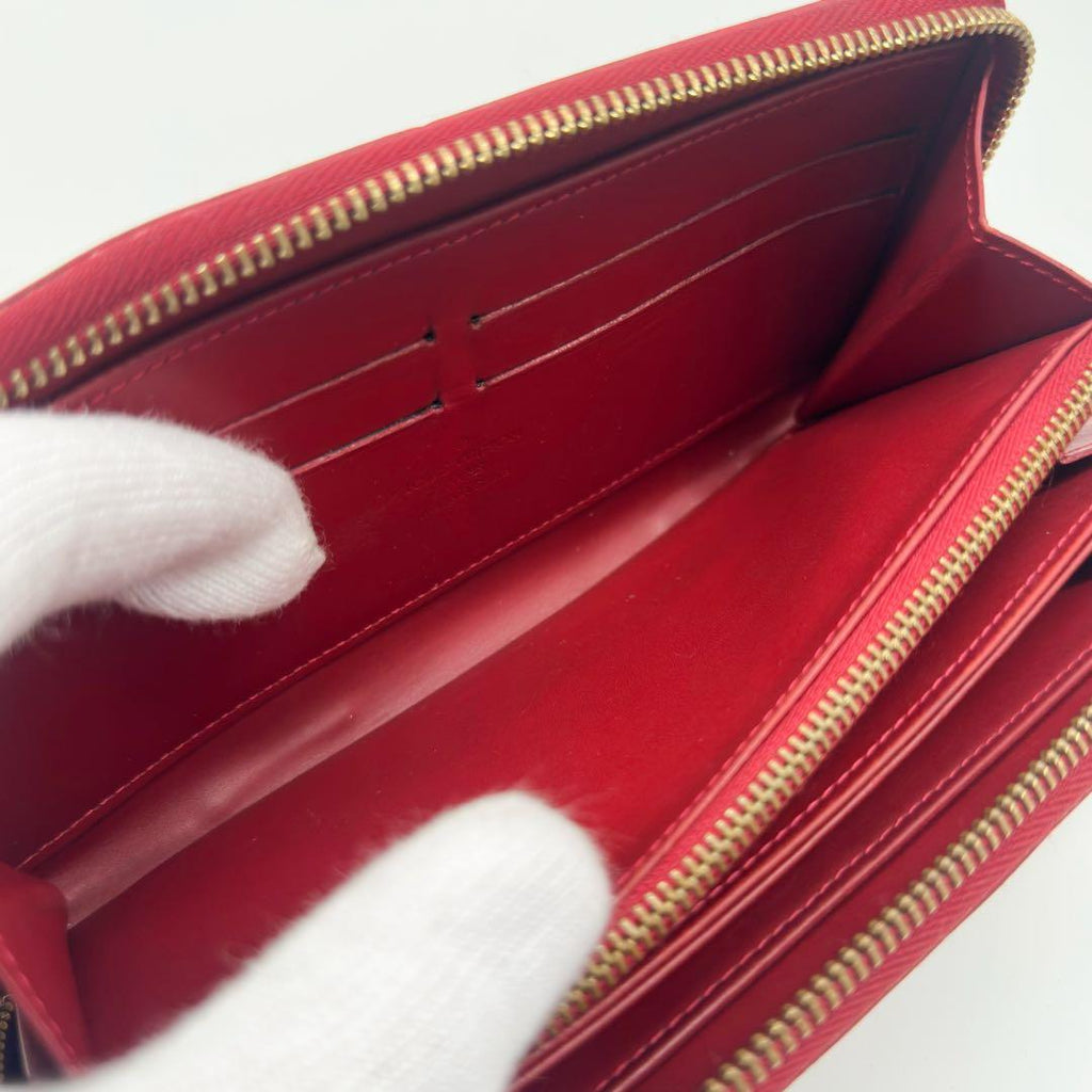 Louis Vuitton Zippy Wallet Vernis Monogram Red Round — view 8