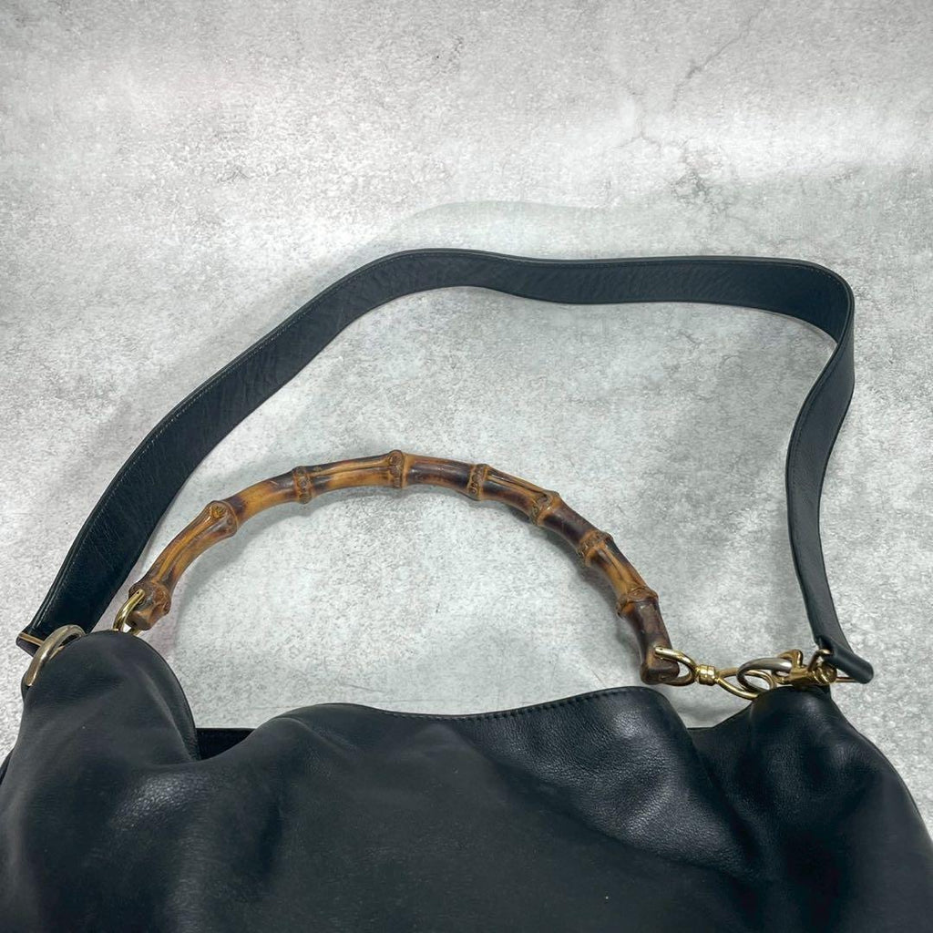 Gucci Shoulder Bag 2-Way Bamboo Black Leather — view 4