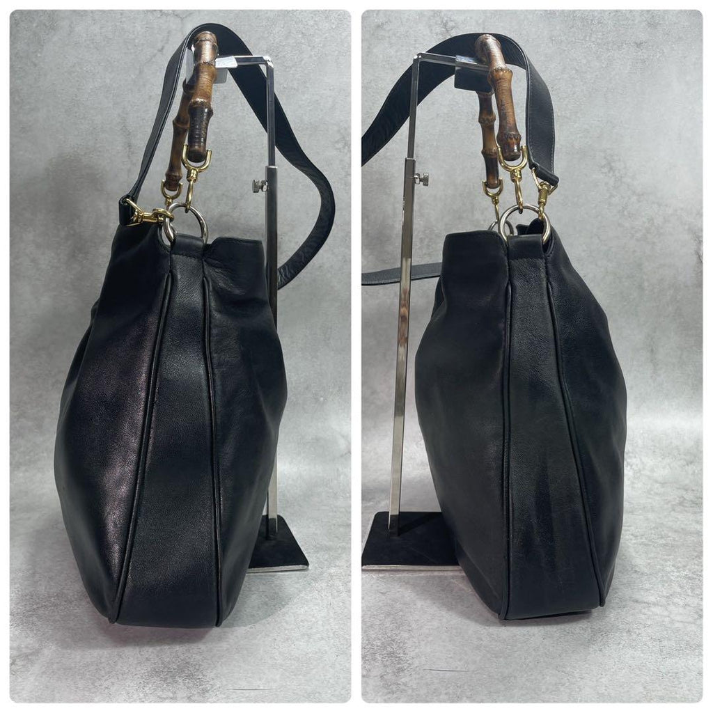 Gucci Shoulder Bag 2-Way Bamboo Black Leather — view 7