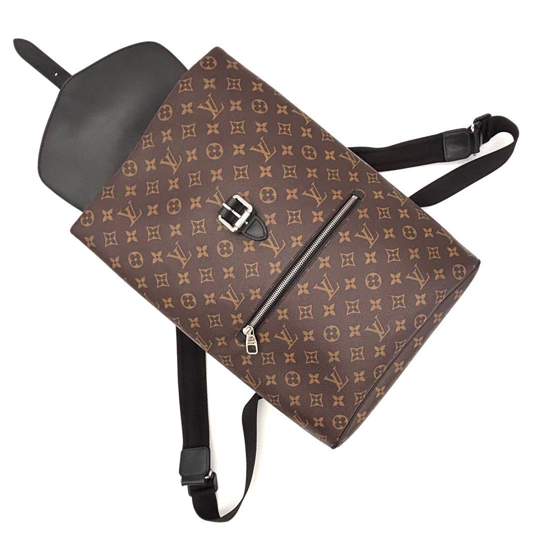 Louis Vuitton Monogram Macassar Parc Backpack Black Brown — view 3