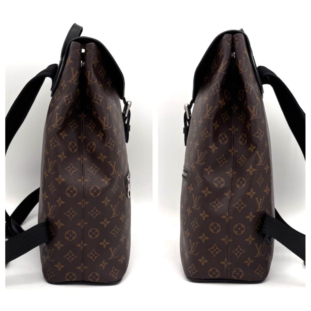 Louis Vuitton Monogram Macassar Parc Backpack Black Brown — view 5