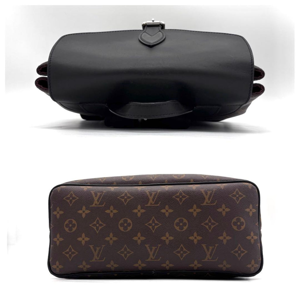 Louis Vuitton Monogram Macassar Parc Backpack Black Brown — view 6
