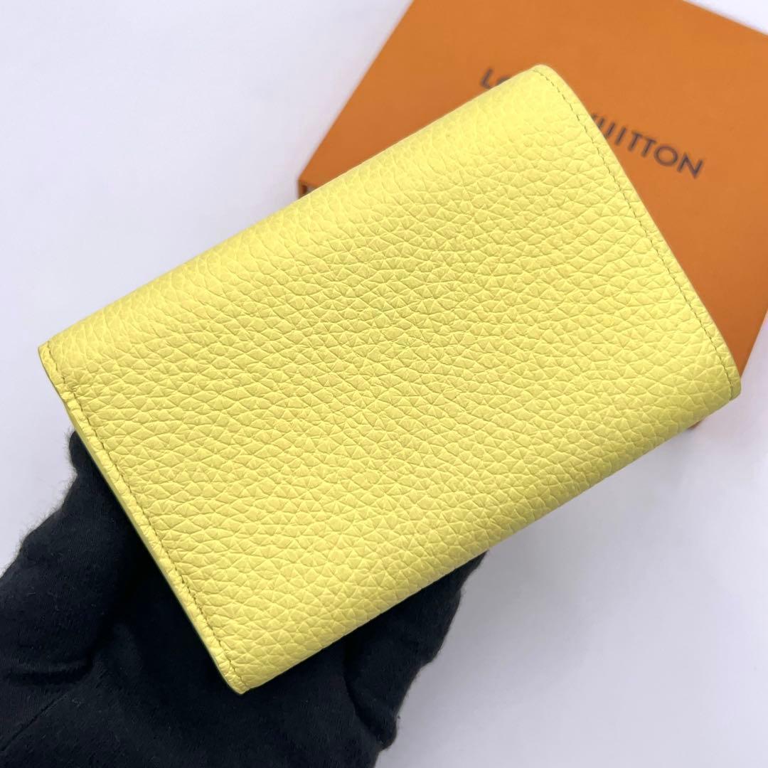 Louis Vuitton Capucines Compact Taurillon Leather Crocodile Yellow Wallet — view 2