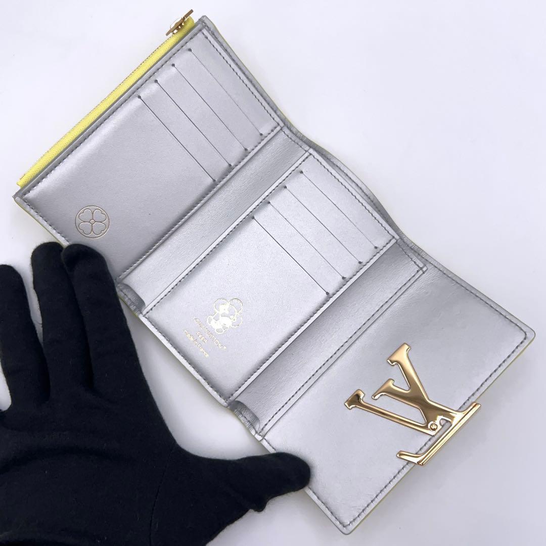 Louis Vuitton Capucines Compact Taurillon Leather Crocodile Yellow Wallet — view 3