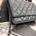 Chanel Chain Wallet Quilted Caviar Leather Shoulder — view 4