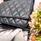Chanel Chain Wallet Quilted Caviar Leather Shoulder — view 5