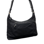 Prada Nylon x leather Shoulder Bag Triangle Plate Logo Black — view 3
