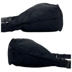 Prada Nylon x leather Shoulder Bag Triangle Plate Logo Black — view 4