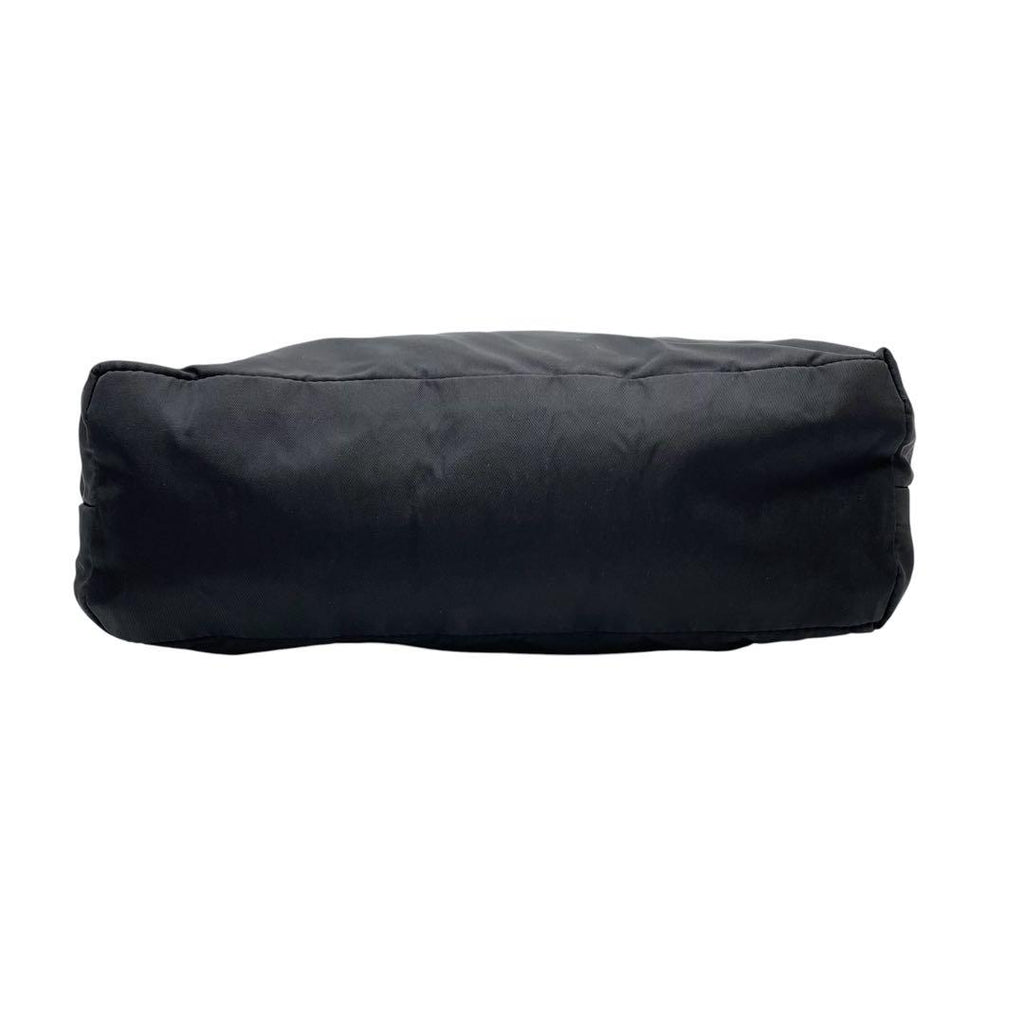 Prada Nylon x leather Shoulder Bag Triangle Plate Logo Black — view 5