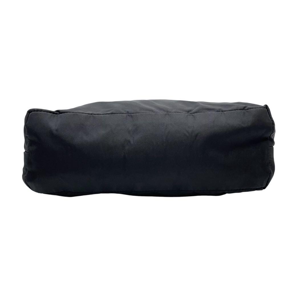 Prada Nylon x leather Shoulder Bag Triangle Plate Logo Black — view 5