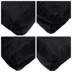 Prada Nylon x leather Shoulder Bag Triangle Plate Logo Black — view 6