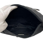 Prada Nylon x leather Shoulder Bag Triangle Plate Logo Black — view 7
