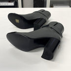 Chanel CC Logo Leather Patent Belt Short Boots Gray — view 7