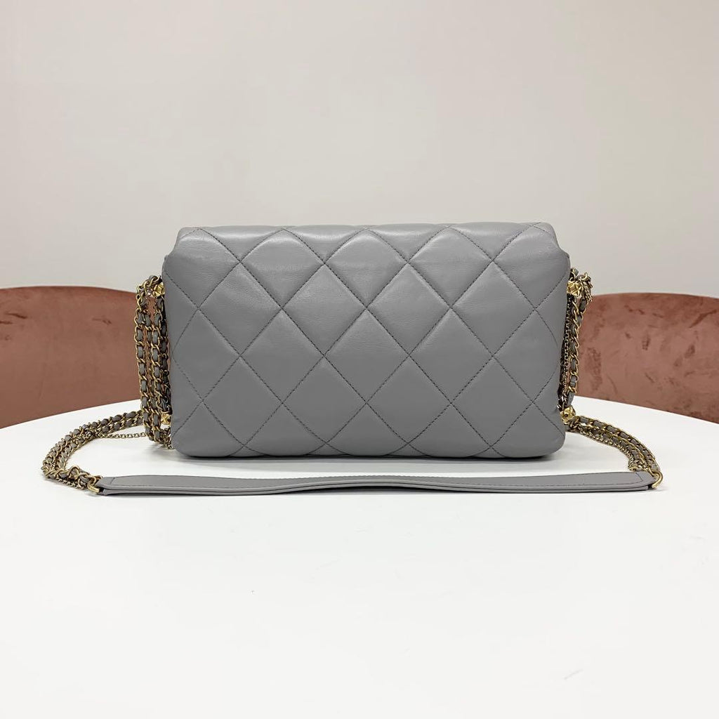 Chanel Quilted Lambskin CC Logo Pearl Turnlock Bag — view 3