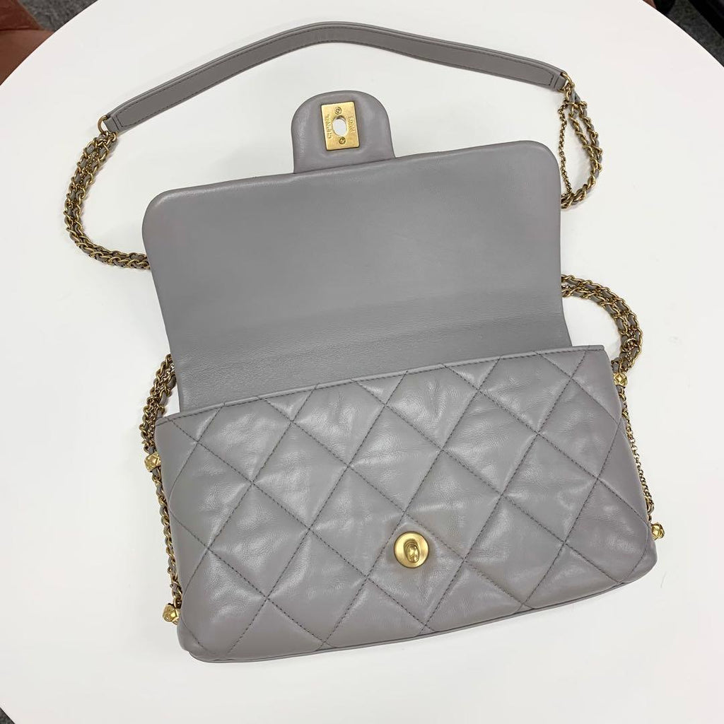 Chanel Quilted Lambskin CC Logo Pearl Turnlock Bag — view 7