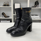 Dior D-town Leather Logo Short Boots Black — view 3