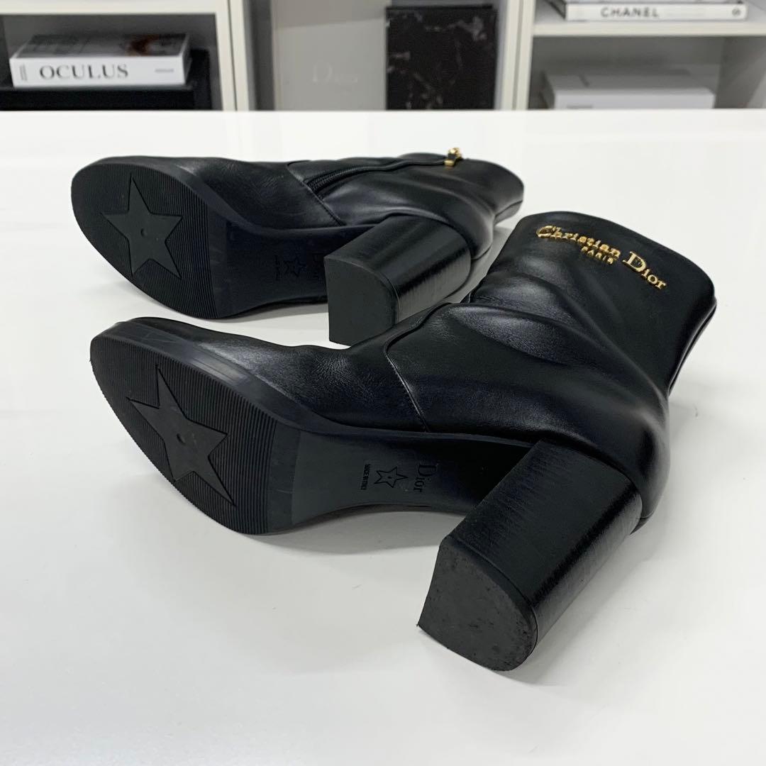 Dior D-town Leather Logo Short Boots Black — view 7